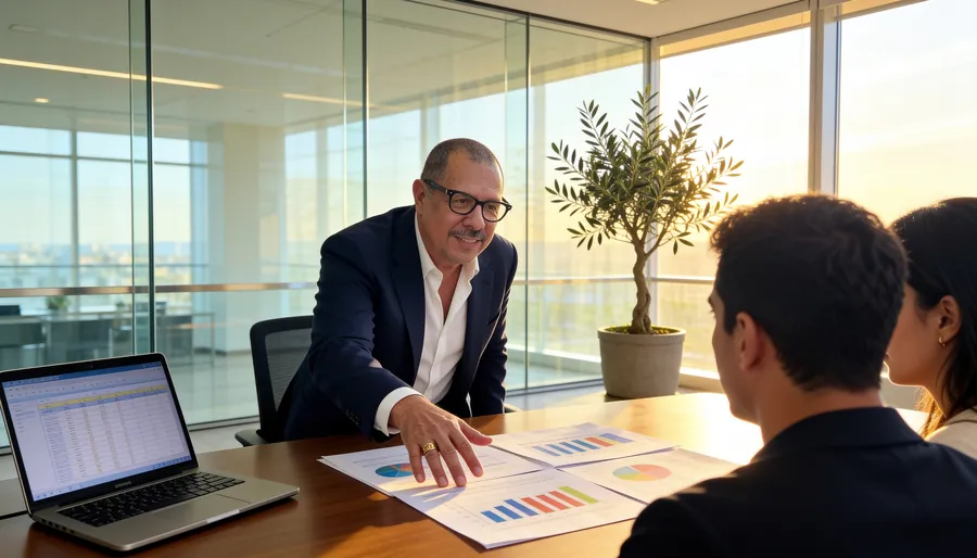Álvaro en reunión con clientes