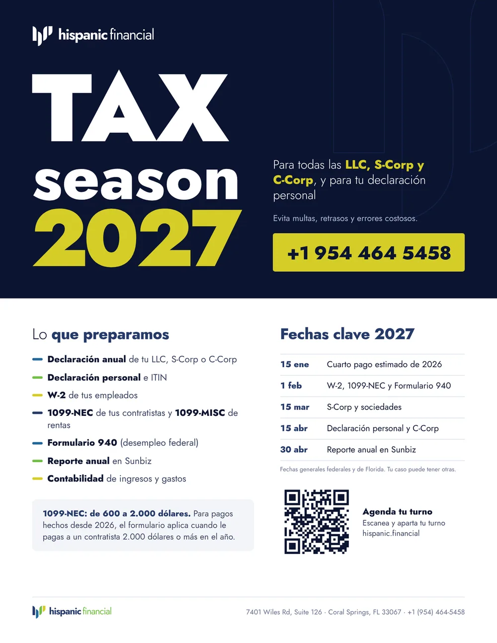 Volante de tax season 2027
