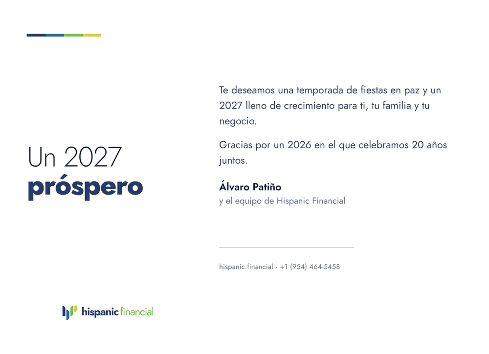 Reverso de la tarjeta de Año Nuevo