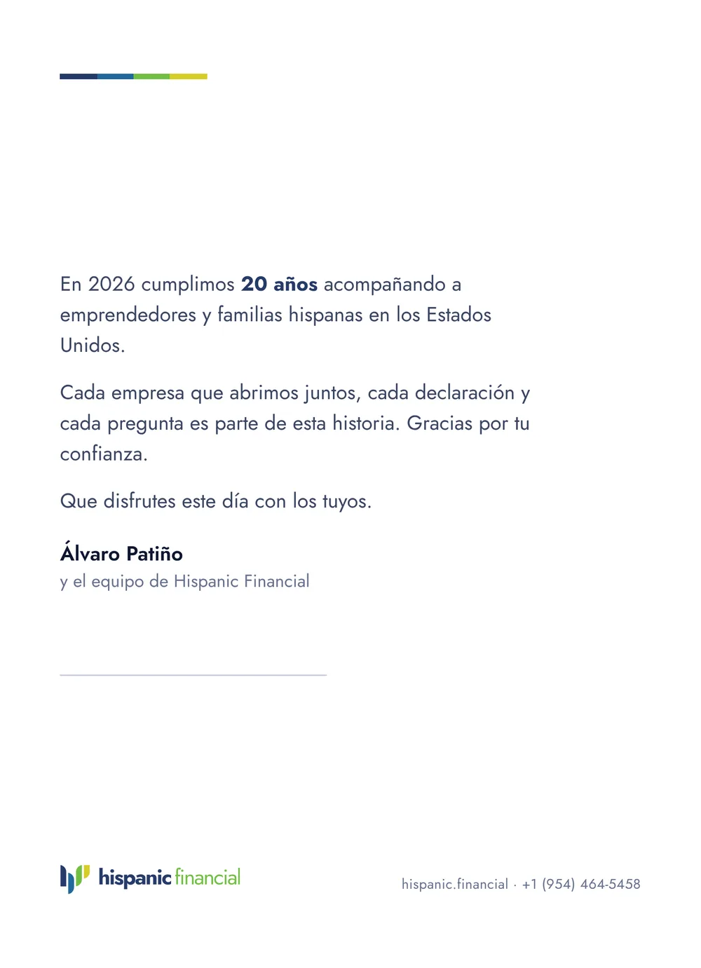 Reverso de la tarjeta de Thanksgiving